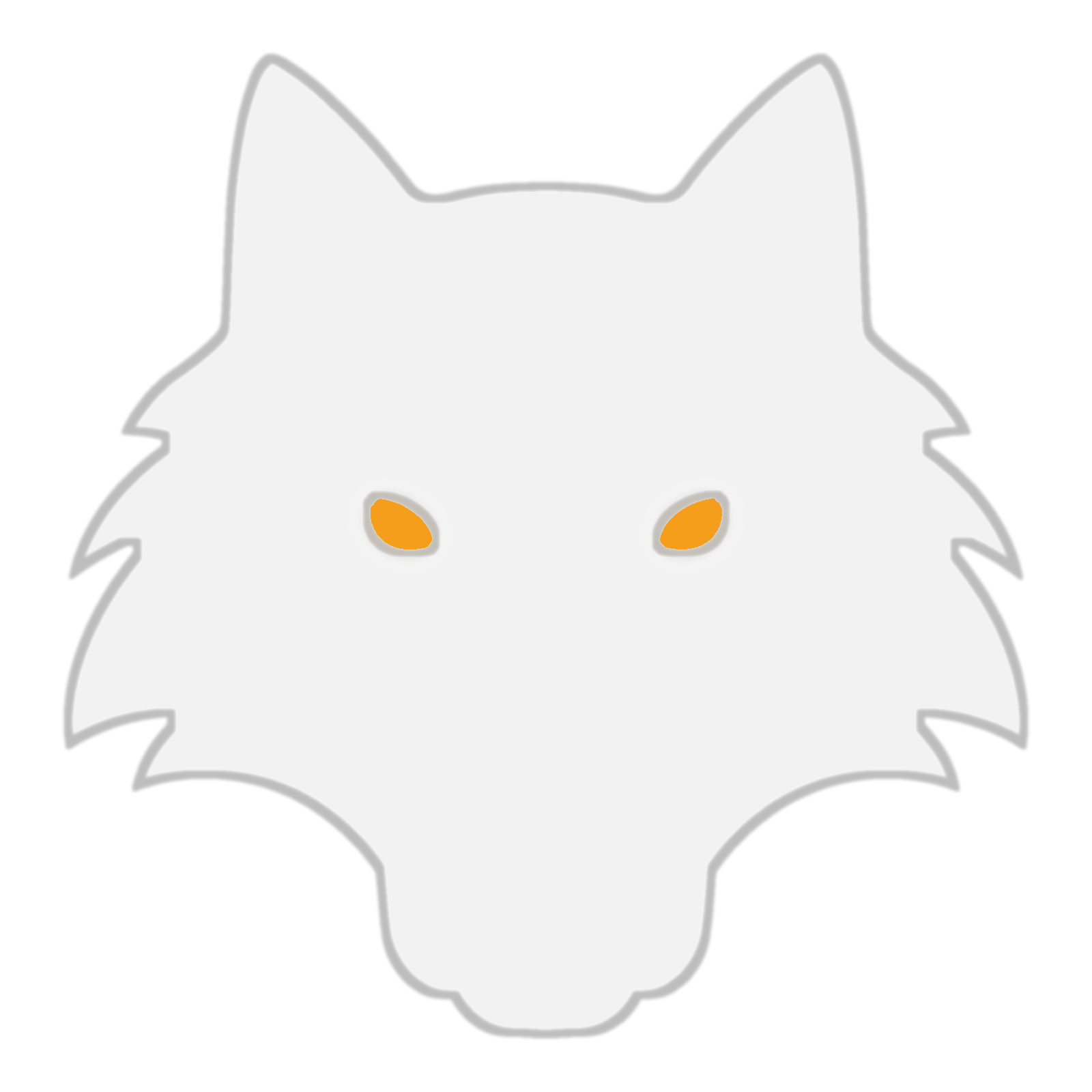 THE WOLF emblem — a wolf's shadow with amber eyes